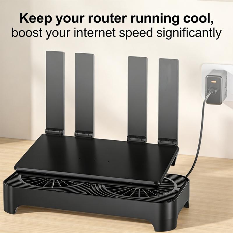 USB Powered Cooling Stand Double Fans Quiet Operation High Airflow Cooling Base for Home and Office