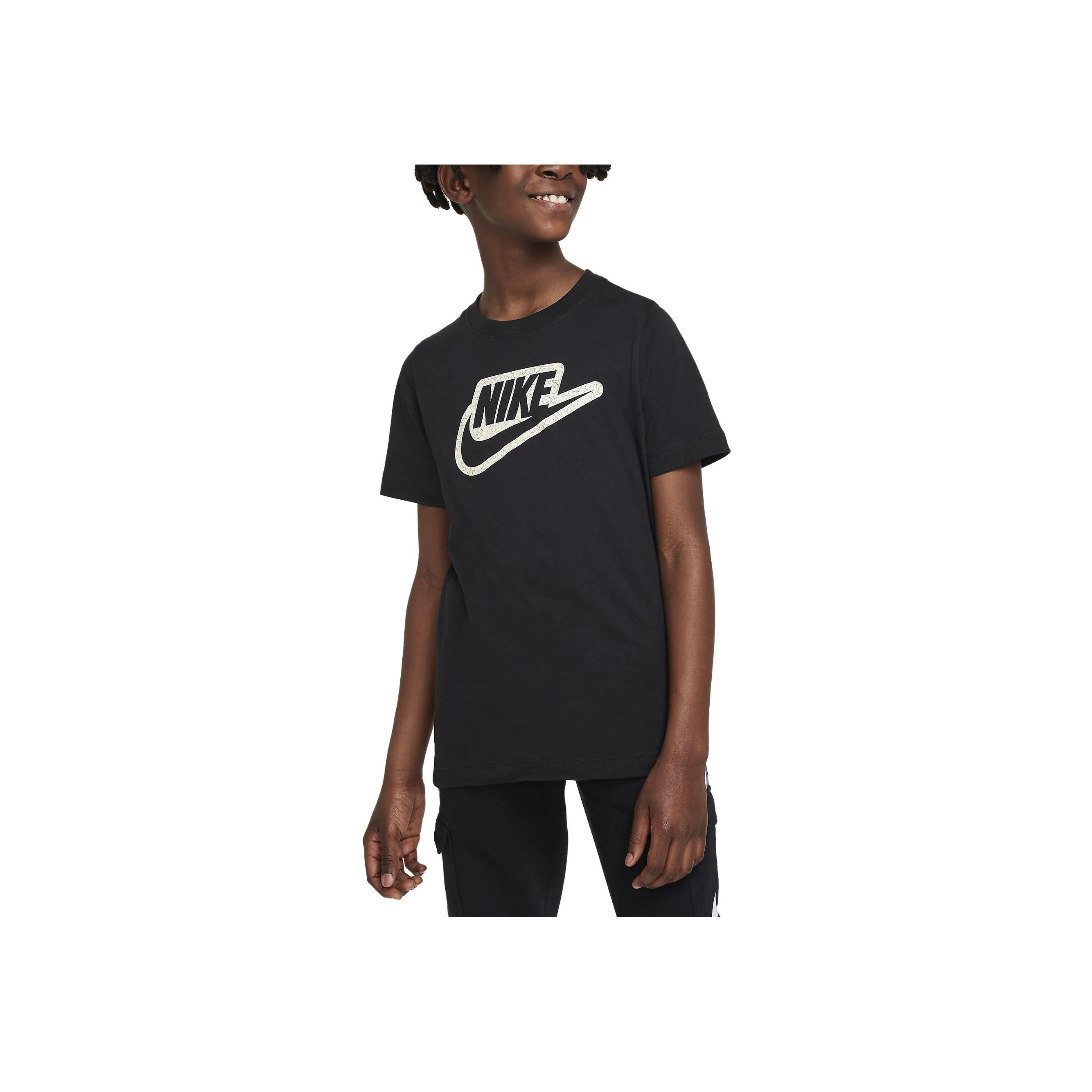 

Nike Letter Pattern Round Neck Short Sleeve T-Shirt Kids tops Black FD3189-010 XL
