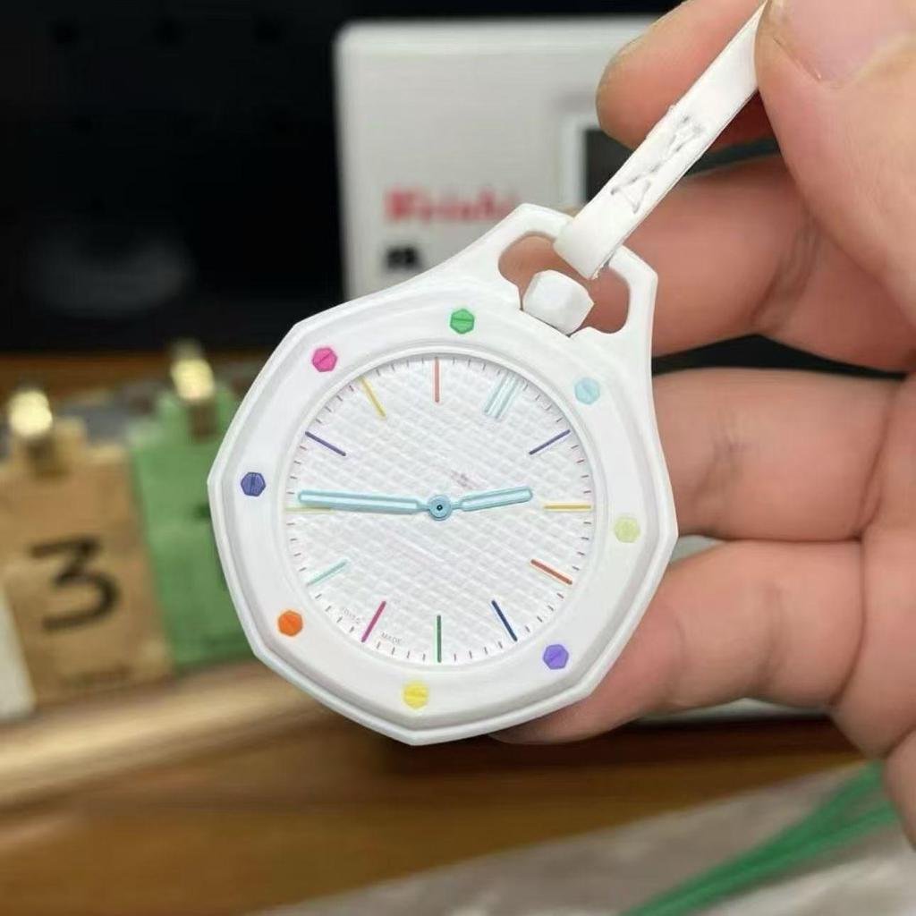 Unisex Octagonal Silicone Pendant Necklace Quartz Pocket Watch for Children