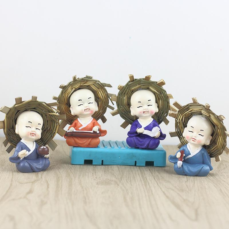 Popular Resin Monk Hydroponic Flower Pot & Car Ornaments