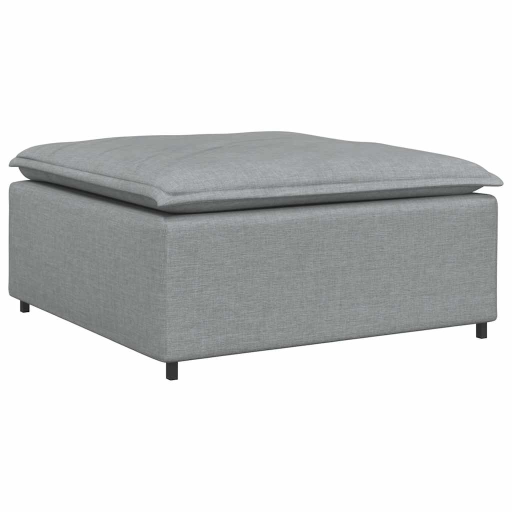 Modular Sofa with Footstool and Cushions Light Grey