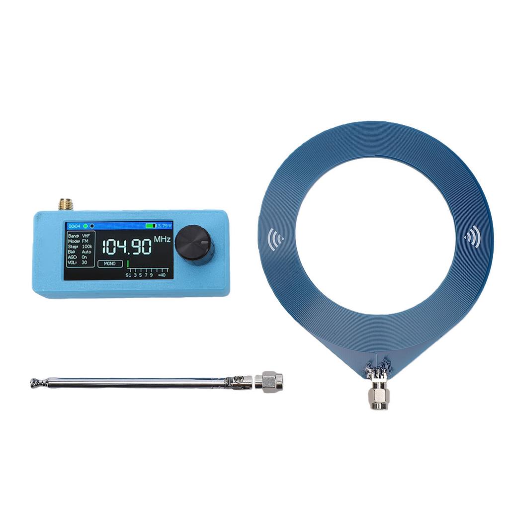 Mini Radio Receiver 1.9 Inch IPS Color Screen Portable AM FM LSB USB All Band Receiver for Travel Hiking Camping