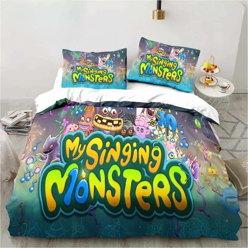 3D Print My Game Singing Monsters Printed Bed Set Duvet Cover Pillowcase Bedding Set Bed Linen Sheet Quilt Cover Queen King Size