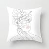 Abstrakte minimalistische Linien Kissenbezug verschiedene weibliche Pose Skizze Kissenhülle Schlafzimmer Sofa Auto Dekoration Quadratisch