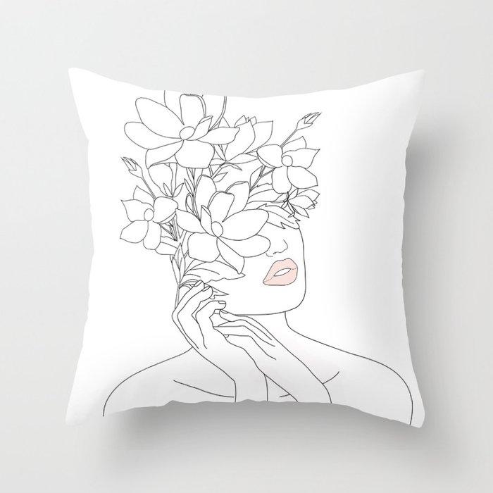 Abstrakte minimalistische Linien Kissenbezug verschiedene weibliche Pose Skizze Kissenhülle Schlafzimmer Sofa Auto Dekoration Quadratisch
