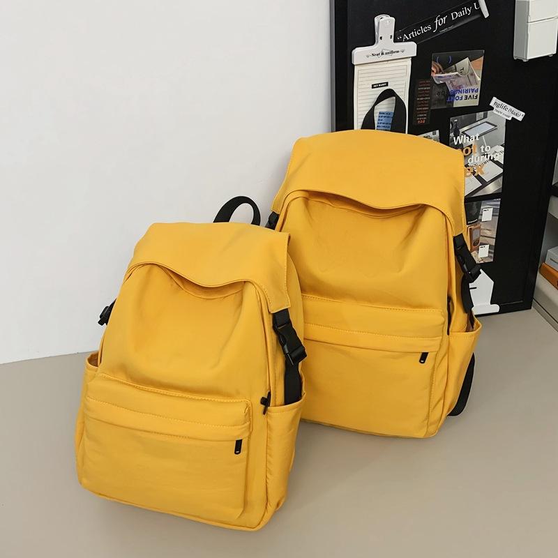 School bag solid color fashion nylon backpack women's school bag women's high school light backpack female college student backpack