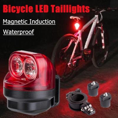 Magnetic Cycling Bike Magnetic Induction Light Safety Warning Rear Tire Lamp New