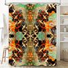 Elegant Golden Phoenix Shower Curtain Waterproof Bathroom Decor Floral Print Home Decoration Custom Size Available