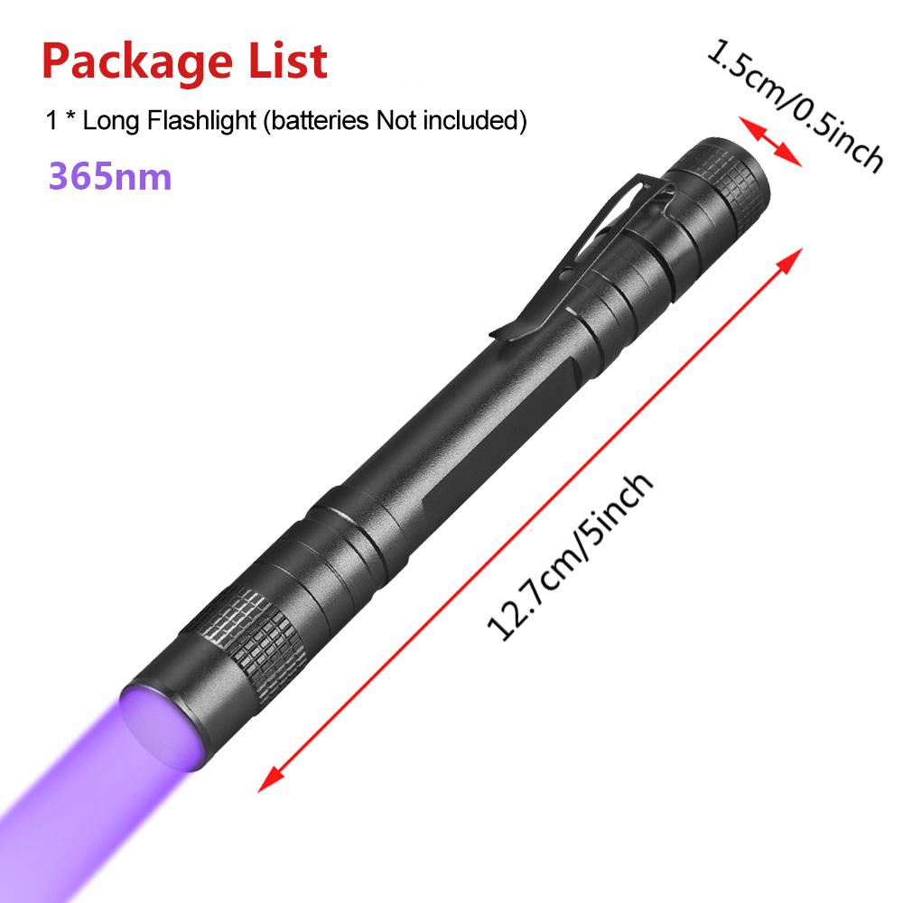 Mini UV Flashlight 365/395nm Black Light LED UV Flashlight Handheld Ultraviolet Flashlight Portable Detector Torch Light for Pet