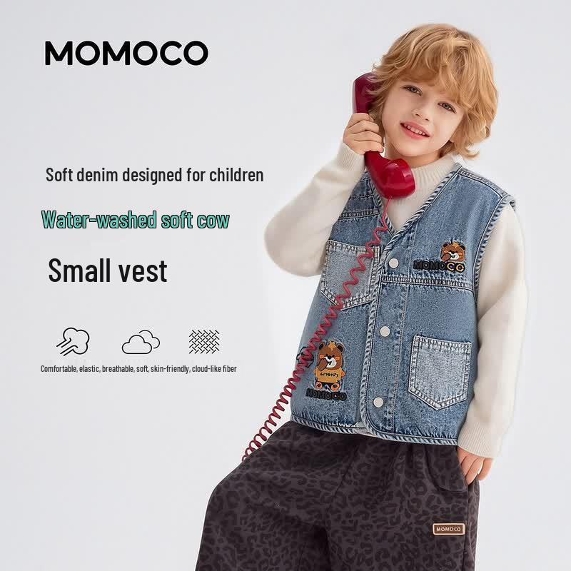 Mamimaka Boys' Casual Denim Vest Jacket