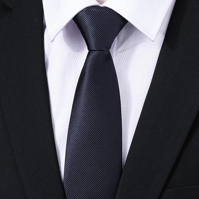 Men'S Blue Business Dress Tie Wedding Groom Work Korean Version Zipper-Style No-Beater Tie Gift Box
