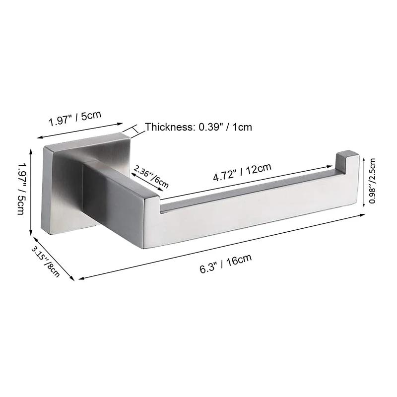 304 Stainless Steel Bathroom Accessories 1 Piece Matte Black Toilet Paper Holder Wall Mounted Tissue Roll Hanger Bathroom Shelf