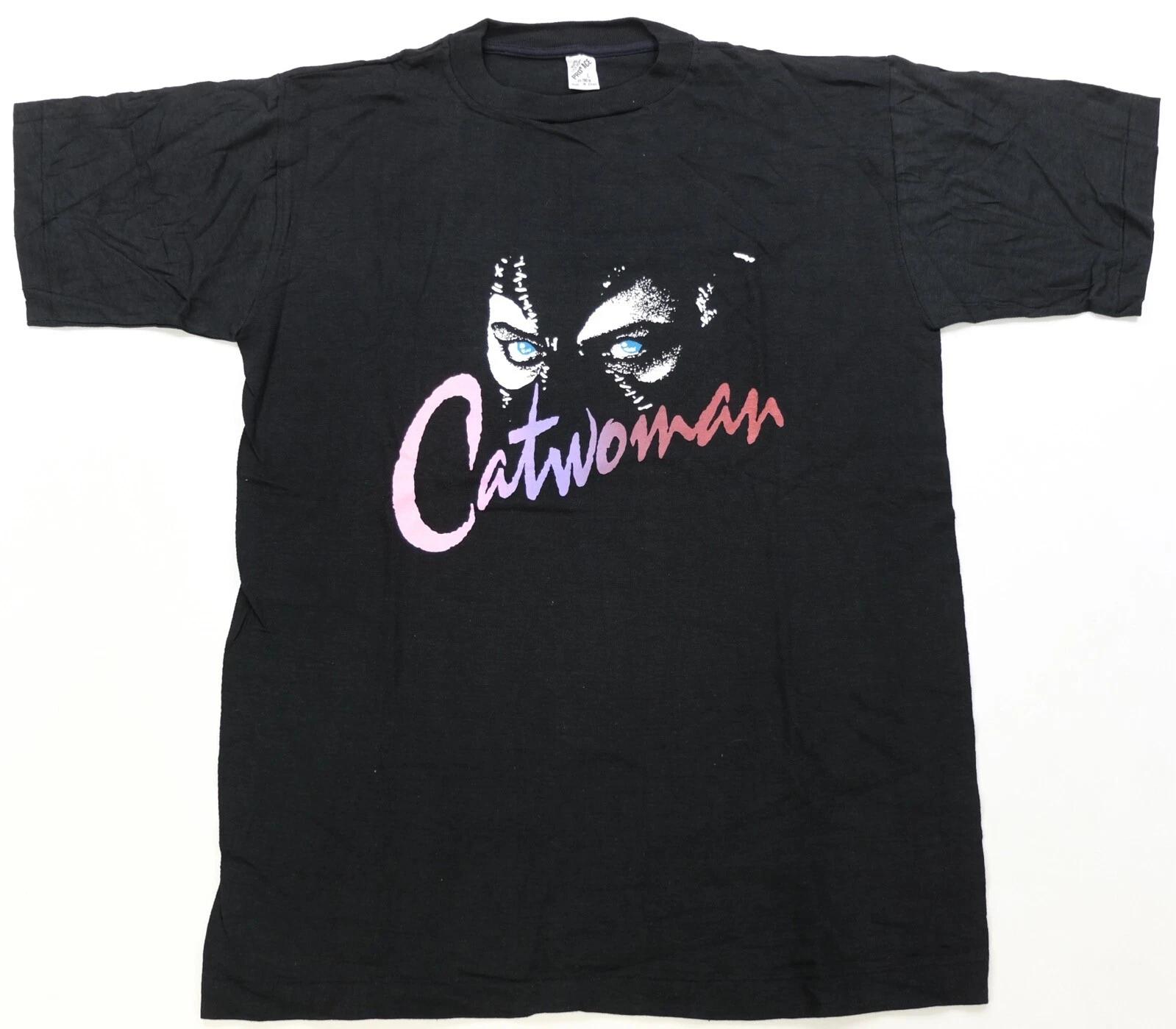 Rare Vintage PRO ACE Catwoman DC Comics Batman Superhero T Shirt 90s Black SZ L 2XL