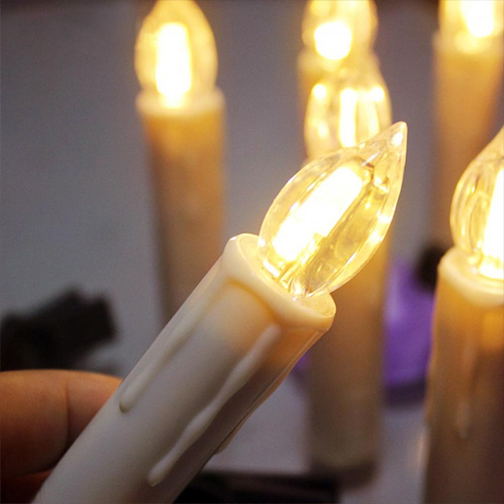 LED Flickering Flames Candles with Timer Remote, Christmas Tree Candle, Battery Operated, New Year Decoration, Home decor Candle