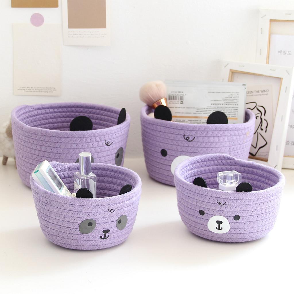 Multipurpose Folding Sturdy Cotton Rope Organizing Basket for Kids Room Bedroom Office Supplies Decoration Daily Use