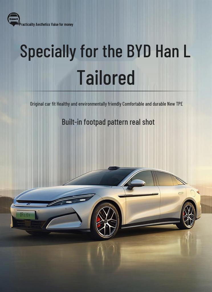 2025 BYD Han L EV/DMP TPE Floor Mats Full Coverage Interior Modification