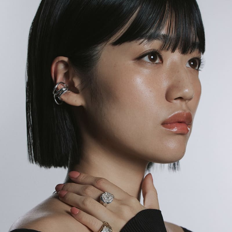 Hustad HUSTAD 213 Love Earcuff _925 Silver Love Earcuff