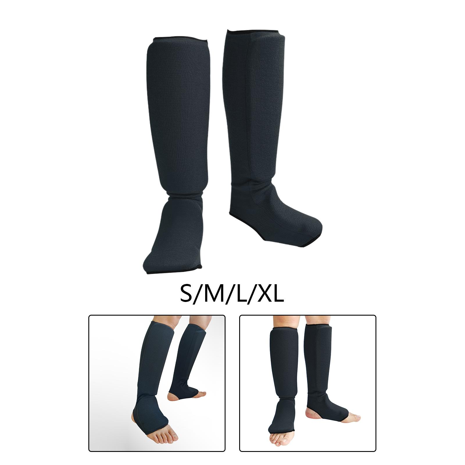 

Muay Thai Shin Guards Leg Guards Training Equipment Practical Shin Guards, Shin Instep Pads for Grappling, Boxing, Sparring, L