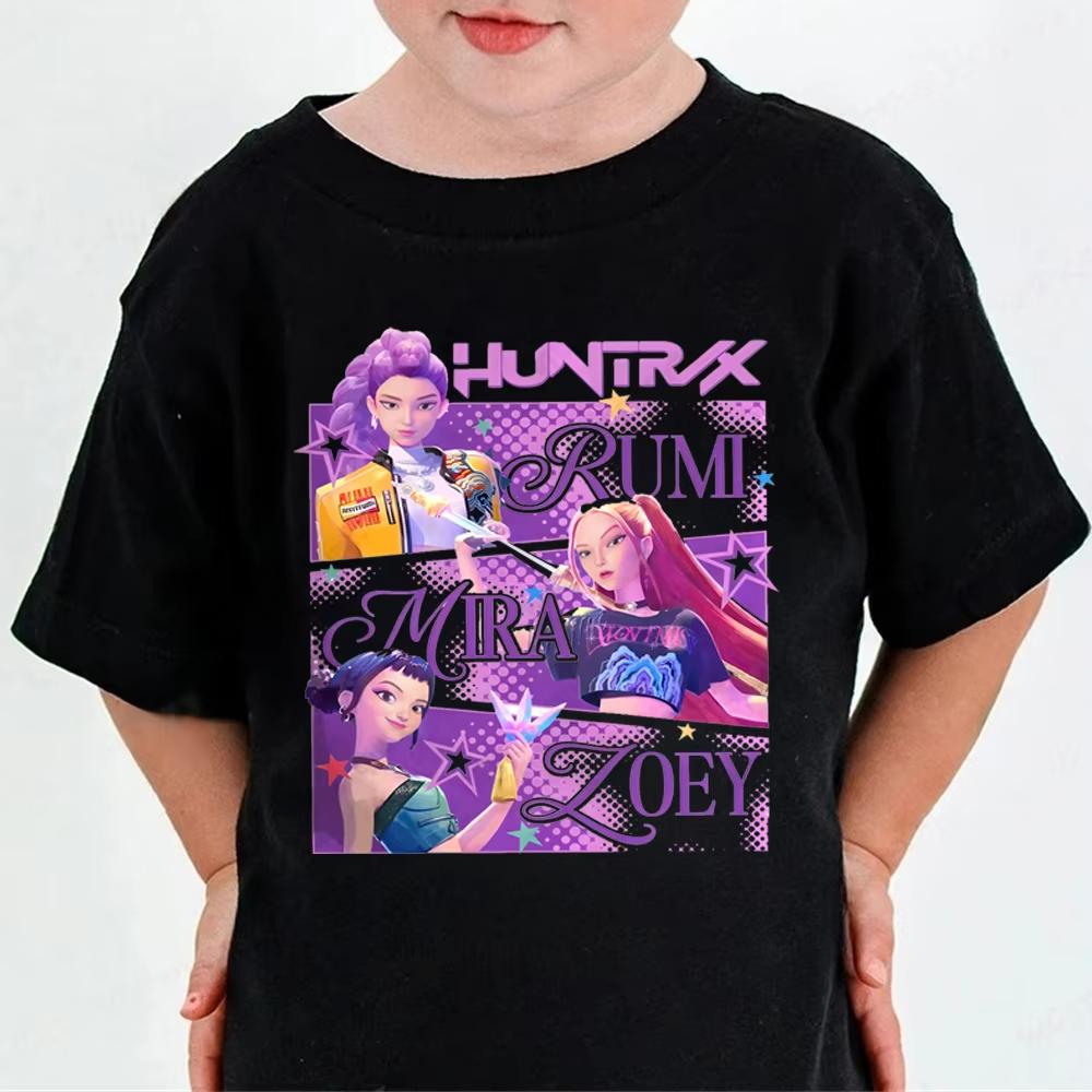 Huntrix Kpop Demon Hunters Men Women T-Shirt for Boys Girls Cotton Fans Gift Summer Crew Neck Short Sleeve Tees Fashion T-shirt