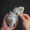 Japanese Cherry Blossom Ceramic Teapot Teacups Creative Ice Gray Glaze Teapot Household Kung Fu Tea Set Tea Storage Jar