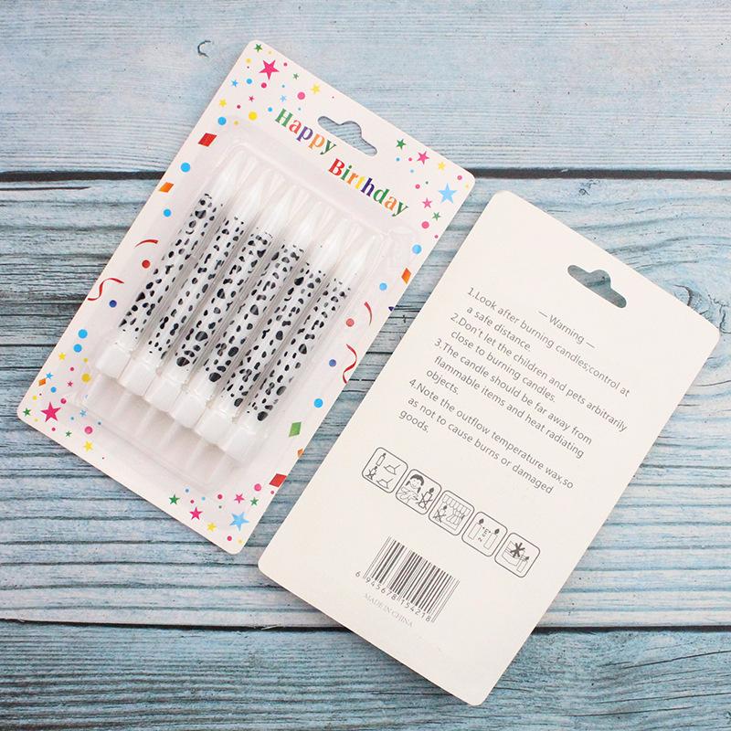 Ins Feng Dai Niu Theme Printed Pattern Cake Candle Creative Party Personality 6-Piece Candles Candles