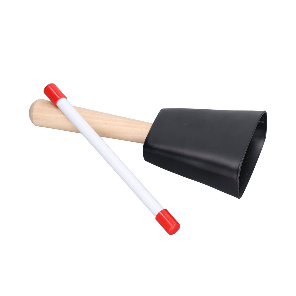 Wooden Handle Steel Cowbell Noise Maker Early Education Percussion Musical Instrument