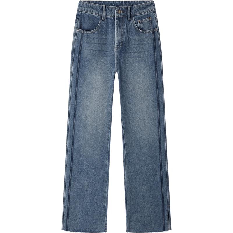 EICHITOO Women s Slit Hem Wide-Leg Jeans S