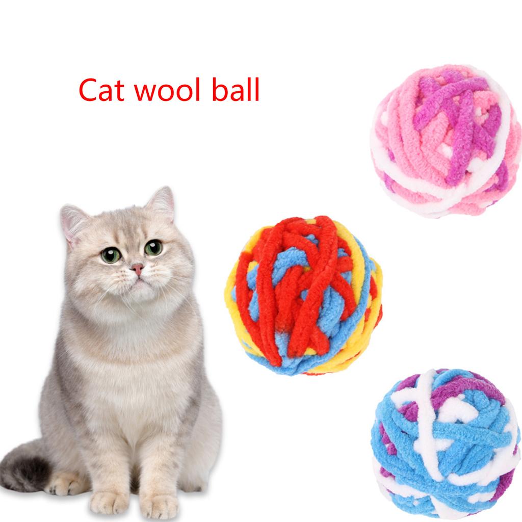 Cat Ball Toy Interactive Dog Chewing Toy Ball Handmade Woolen Yarn Kitten Gift