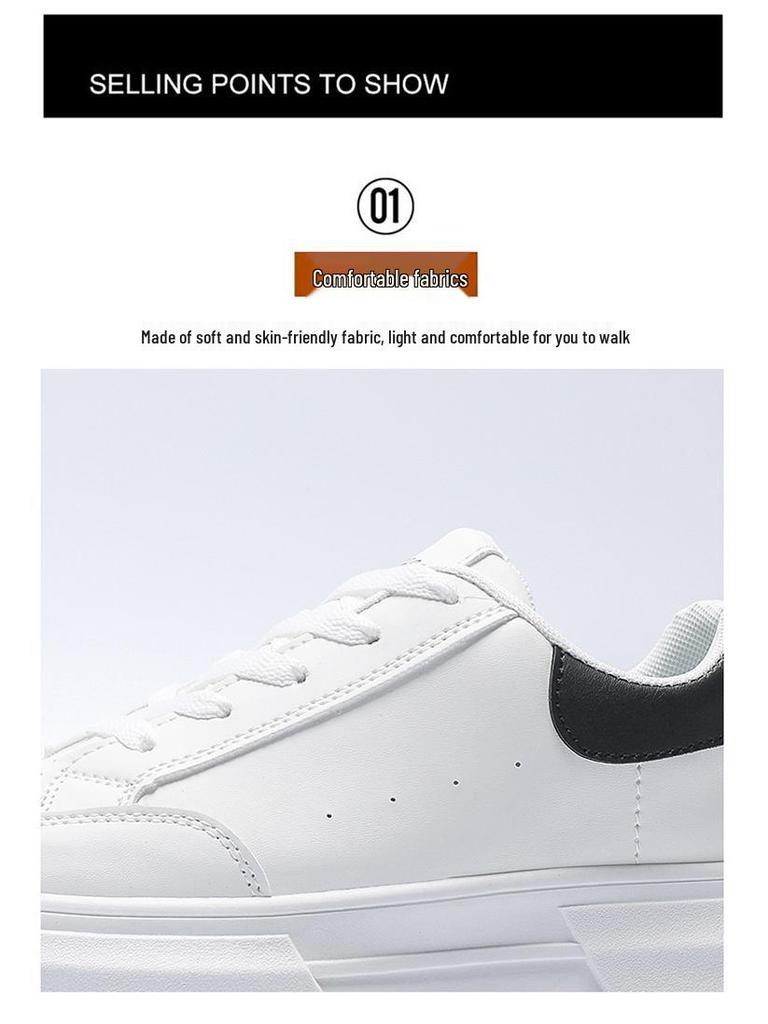 Pánské jarní prodyšné bílé tenisky: Trendy sportovní boty na silné podrážce v korejském stylu