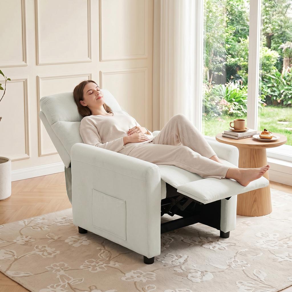 Recliner Chair TV Chair with Reclining Chair, Pocket Springs for Living Room