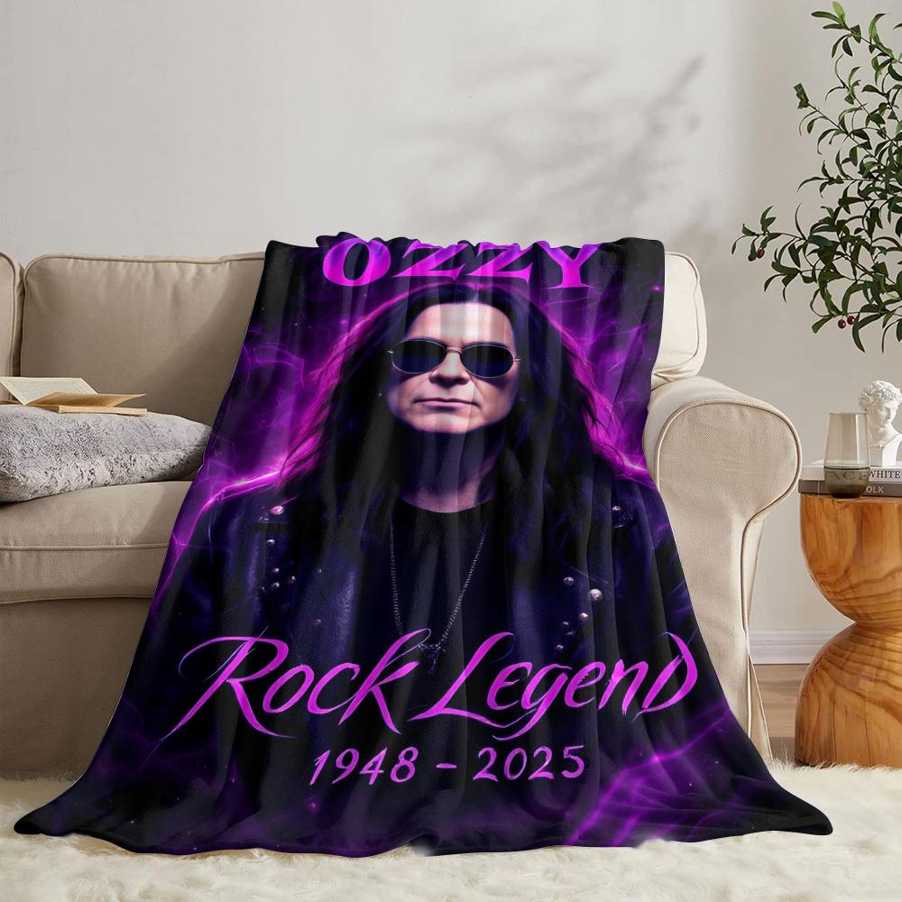 O-ozzy RIP Ozzy Osbourne Coperta Morbida in Flanella Coperta Estiva Leggera Accogliente Coperta per Pisolino per Divano Letto Viaggio