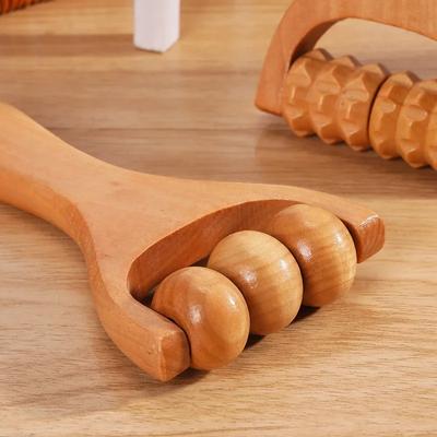 Mini massageador de rolo de madeira pescoço ombro perna universal massageador de mão ferramenta de massagem acuponto massageador de pés alívio da dor muscular