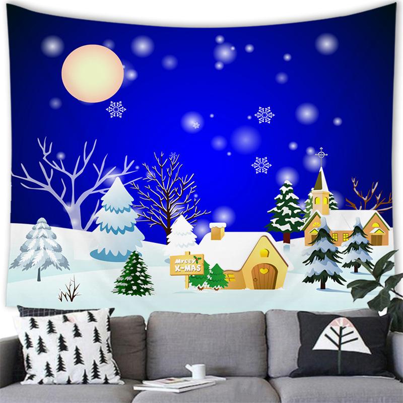 Merry Christmas Cartoon Snowman Cross-border Supply Tapestry Wall Hanging Blanket