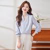 Tluoman Elegant V-Neck Long Sleeve Blouse