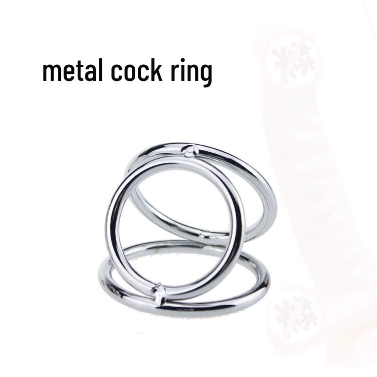 Men's Triple Restraint Metal Cock Ring Set - BDSM Erotic Device