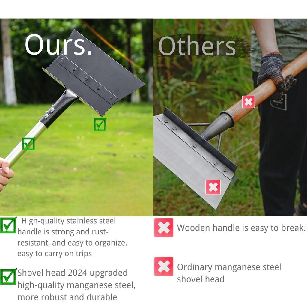 Multifunktionale Reinigungsschaufel mit Griff zum Schneeschaufeln und Unkrautjäten