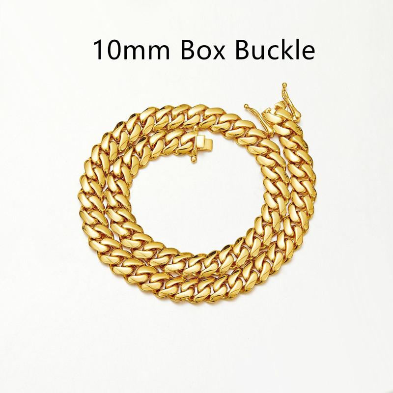 Cadenas Cubana Hip Hop Jewelry Luxury Gold Plated Choker Stainless Steel Miami Cuban Link Chain Necklace for Men