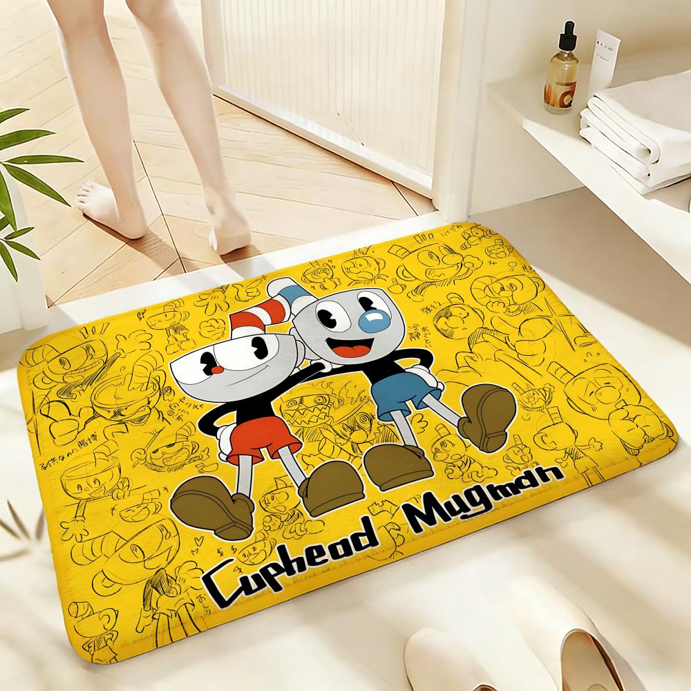 Soft Absorbent Non-Slip Rug Game C-Cuphead Floor Mat Home Decor Doormat Bedroom Floor Mat Shower Carpet