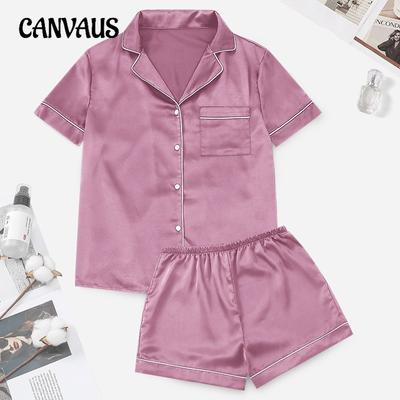 Plus Size Women's Stretch Short Sleeved Shorts Summer Outside Wear Home Wear Pajamas Set