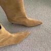 2025 Autumn and Winter New Leather Pattern Pointed Middle Boots Women's Retro Wide Boots Versatile Western Cowboy Boots Short Boots Women
