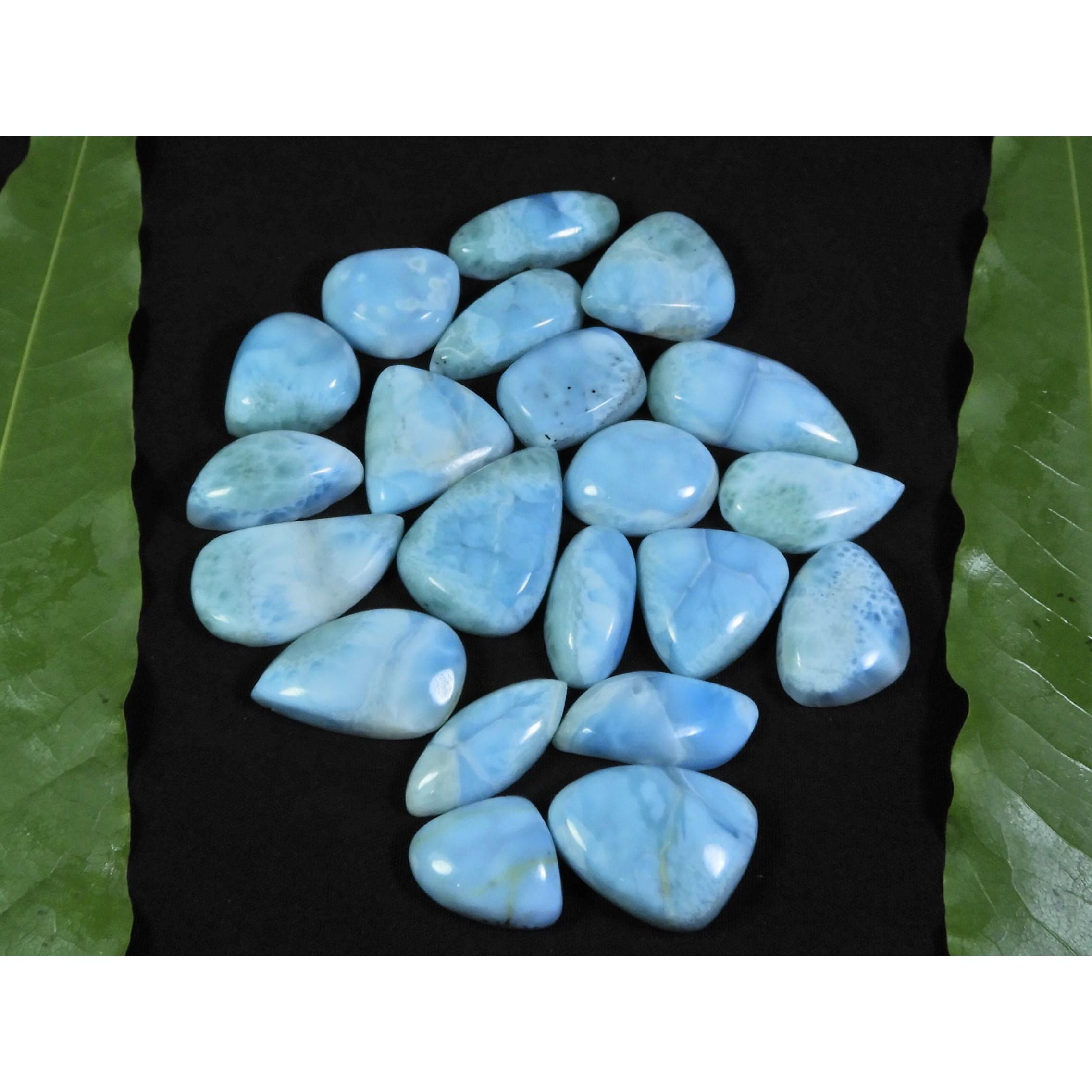 

12X14-16X22ММ Натуральный Ларимар Пектолит Микс Кабошон Свободный Драгоценный Камень 21Шт C-51