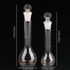 1 Stuks 10/25 ml Transparante Glazen Maatkolf Glaswerk Met Stopsel Scheikunde Laboratorium Glazen Kolf Levering Met Stopsel