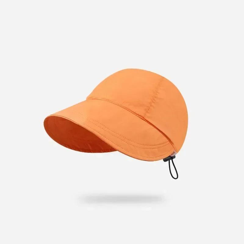 COTTON Foldable Wide Brim Sun Hat Drawstring Adjustable Caps for Men Women Beach Hats Summer Quick-drying Visors Fisherman Cap