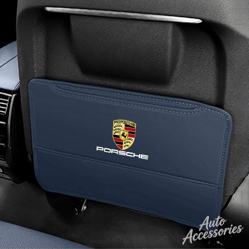 Leather Car Seat Back Anti Kick Cushion Protection Mat Pad For Porsche Panamera Spyder Carrera Macan Boxster Cayman Cayenne 911 HF8