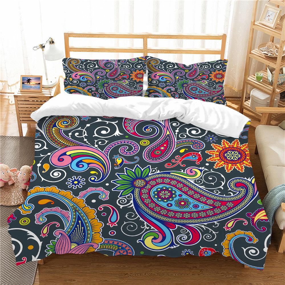 

Bohemian Series Quilt Cover Pillowcase Two Or Three-Piece Set Polyester 3D Digital Printing EU single 135*200