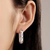 Real 925 Silver Hoop Earrings Colorful Zircon Bright Starry Sky Earrings Women Engagement Wedding Party Silver Jewelry
