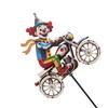 Spinning Clown Motorcycle Wind Spinner, Rotating Wheels Metal Kinetic Yard Art with Stake, Weatherproof Windmill Sculpture for Outdoor Lawn Patio
