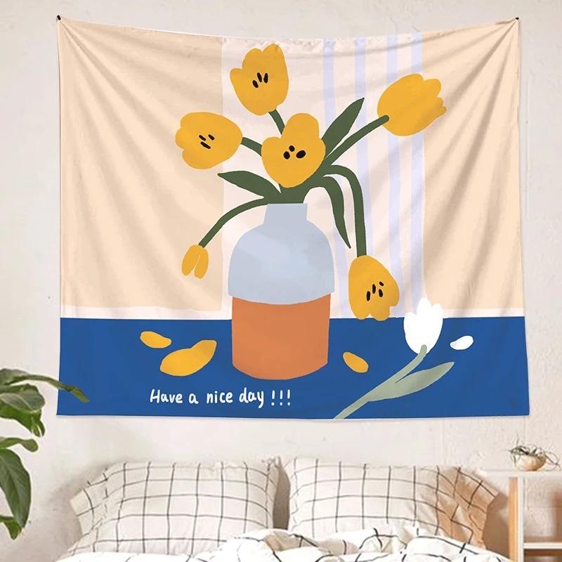 Simple Floral Background Tapestry Bedroom Living Room Tapestry Home Wall Decoration Tapestry