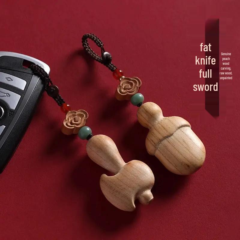 Newcomer Offer: Peach Wood Sword and Axe Pendant - Unisex Safety Charm