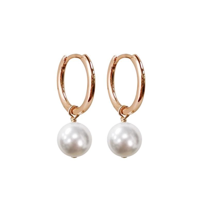 Retro Simple Senior Circle Pearl Earrings Small Exquisite Temperament Versatile Light Luxury Fashionable and Versatile Earrings